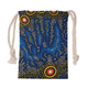 Australia Aboriginal Drawstring Bag - Blue background of aboriginal art dreaming Bag