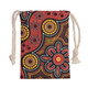 Australia Aboriginal Drawstring Bag - Red Flower Aboriginal Art Orange Background Bag