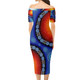 Australia Aboriginal Short Sleeve Off Shoulder Lady Dress - Illustration based on aboriginal style of background. Dress