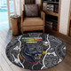 Penrith Panthers Grand Final Custom Round Rug - Custom Penrith Panthers With Contemporary Style Of Aboriginal Painting Round Rug