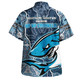 Cronulla-Sutherland Sharks  Grand Final Custom Hawaiian Shirt - Custom Cronulla-Sutherland Sharks  and Sutherland Sharkies With Contemporary Style Of Aboriginal Painting Hawaiian Shirt