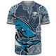 Cronulla-Sutherland Sharks  Grand Final Custom Baseball Shirt - Custom Cronulla-Sutherland Sharks  and Sutherland Sharkies With Contemporary Style Of Aboriginal Painting Baseball Shirt