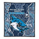 Cronulla-Sutherland Sharks  Grand Final Custom Quilt - Custom Cronulla-Sutherland Sharks  and Sutherland Sharkies With Contemporary Style Of Aboriginal Painting Quilt