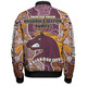 Brisbane Broncos Grand Final Custom Bomber Jacket - Custom Brisbane Broncos With Contemporary Style Of Aboriginal Painting  Bomber Jacket