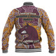 Brisbane Broncos Grand Final Custom Baseball Jacket - Custom Brisbane Broncos With Contemporary Style Of Aboriginal Painting  Baseball Jacket