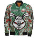 South Sydney Rabbitohs Grand Final Custom Bomber Jacket - Custom Rabbitohs With Contemporary Style Of Aboriginal Painting Bomber Jacket