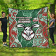 South Sydney Rabbitohs Grand Final Custom Quilt - Custom Rabbitohs With Contemporary Style Of Aboriginal Painting Quilt