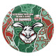 South Sydney Rabbitohs Grand Final Custom Round Rug - Custom Rabbitohs With Contemporary Style Of Aboriginal Painting Round Rug