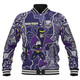 Melbourne Storm Grand Final Custom Baseball Jacket - Custom Melbourne Storm With Contemporary Style Of Aboriginal Painting Baseball Jacket