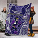Melbourne Storm Grand Final Custom Blanket - Custom Melbourne Storm With Contemporary Style Of Aboriginal Painting Blanket