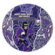 Melbourne Storm Grand Final Custom Round Rug - Custom Melbourne Storm With Contemporary Style Of Aboriginal Painting Round Rug