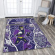 Melbourne Storm Grand Final Custom Area Rug - Custom Melbourne Storm With Contemporary Style Of Aboriginal Painting Area Rug