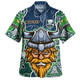 Canberra Raiders Grand Final Custom Hawaiian Shirt - Custom Raiders Contemporary Style Of Aboriginal Painting Hawaiian Shirt