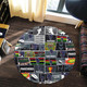 Penrith Panthers Round Rug - Team Of Us Die Hard Fan Supporters Comic Style