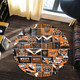 Wests Tigers Round Rug - Team Of Us Die Hard Fan Supporters Comic Style