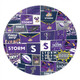Melbourne Storm Round Rug - Team Of Us Die Hard Fan Supporters Comic Style