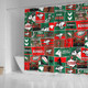 Rabbitohs Shower Curtain - Team Of Us Die Hard Fan Supporters Comic Style