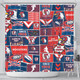Roosters Shower Curtain - Team Of Us Die Hard Fan Supporters Comic Style