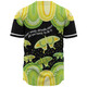 Australia Baseball Shirt - Aboriginal Green Butterflies Art Inspired