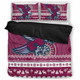 Manly Warringah Sea Eagles Bedding Set - Australia Ugly Xmas With Aboriginal Patterns For Die Hard Fans