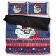 Sydney Roosters Bedding Set - Australia Ugly Xmas With Aboriginal Patterns For Die Hard Fans