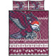 Manly Warringah Sea Eagles Quilt Bed Set - Australia Ugly Xmas With Aboriginal Patterns For Die Hard Fans