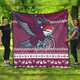 Manly Warringah Sea Eagles Premium Quilt - Australia Ugly Xmas With Aboriginal Patterns For Die Hard Fans