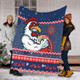 Sydney Roosters Premium Blanket - Australia Ugly Xmas With Aboriginal Patterns For Die Hard Fans