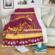Brisbane Broncos Premium Blanket - Australia Ugly Xmas With Aboriginal Patterns For Die Hard Fans