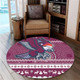 Manly Warringah Sea Eagles Round Rug - Australia Ugly Xmas With Aboriginal Patterns For Die Hard Fans