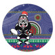 New Zealand Warriors Round Rug - Australia Ugly Xmas With Aboriginal Patterns For Die Hard Fans