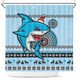 Cronulla-Sutherland Sharks Shower Curtain - Australia Ugly Xmas With Aboriginal Patterns For Die Hard Fans