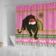 Penrith Panthers Shower Curtain - Australia Ugly Xmas With Aboriginal Patterns For Die Hard Fans