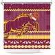 Brisbane Broncos Shower Curtain - Australia Ugly Xmas With Aboriginal Patterns For Die Hard Fans