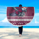 Manly Warringah Sea Eagles Beach Blanket - Australia Ugly Xmas With Aboriginal Patterns For Die Hard Fans