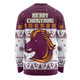 Brisbane Broncos Christmas Custom Long Sleeve T-shirt - Special Ugly Christmas Long Sleeve T-shirt