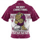 Queensland Cane Toads Christmas Custom Zip Polo Shirt - Special Ugly Christmas Zip Polo Shirt