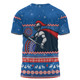 Newcastle Knights Christmas Custom T-shirt - Ugly Xmas And Aboriginal Patterns For Die Hard Fan T-shirt