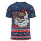 Sydney Roosters Christmas Custom T-Shirt - Ugly Xmas And Aboriginal Patterns For Die Hard Fan T-Shirt