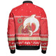 Redcliffe Dolphins Christmas Custom Bomber Jacket - Ugly Xmas And Aboriginal Patterns For Die Hard Fan Bomber Jacket