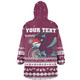 Manly Warringah Sea Eagles Christmas Custom Snug Hoodie - Ugly Xmas And Aboriginal Patterns For Die Hard Fan Snug Hoodie