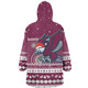 Manly Warringah Sea Eagles Christmas Custom Snug Hoodie - Ugly Xmas And Aboriginal Patterns For Die Hard Fan Snug Hoodie