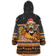 Wests Tigers Christmas Custom Snug Hoodie - Ugly Xmas And Aboriginal Patterns For Die Hard Fan Snug Hoodie