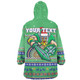 Canberra Raiders Christmas Custom Snug Hoodie - Ugly Xmas And Aboriginal Patterns For Die Hard Fan Snug Hoodie