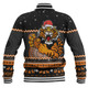 Wests Tigers Christmas Custom Baseball Jacket - Ugly Xmas And Aboriginal Patterns For Die Hard Fan Baseball Jacket