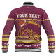 Brisbane Broncos Christmas Custom Baseball Jacket - Ugly Xmas And Aboriginal Patterns For Die Hard Fan Baseball Jacket