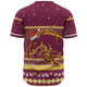 Brisbane Broncos Christmas Custom Baseball Shirt - Ugly Xmas And Aboriginal Patterns For Die Hard Fan Baseball Shirt