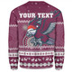 Manly Warringah Sea Eagles Christmas Custom Sweatshirt - Ugly Xmas And Aboriginal Patterns For Die Hard Fan Sweatshirt