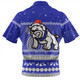 Canterbury-Bankstown Bulldogs Christmas Custom Zip Polo Shirt - Ugly Xmas And Aboriginal Patterns For Die Hard Fan Zip Polo Shirt