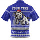 Canterbury-Bankstown Bulldogs Christmas Custom Zip Polo Shirt - Ugly Xmas And Aboriginal Patterns For Die Hard Fan Zip Polo Shirt